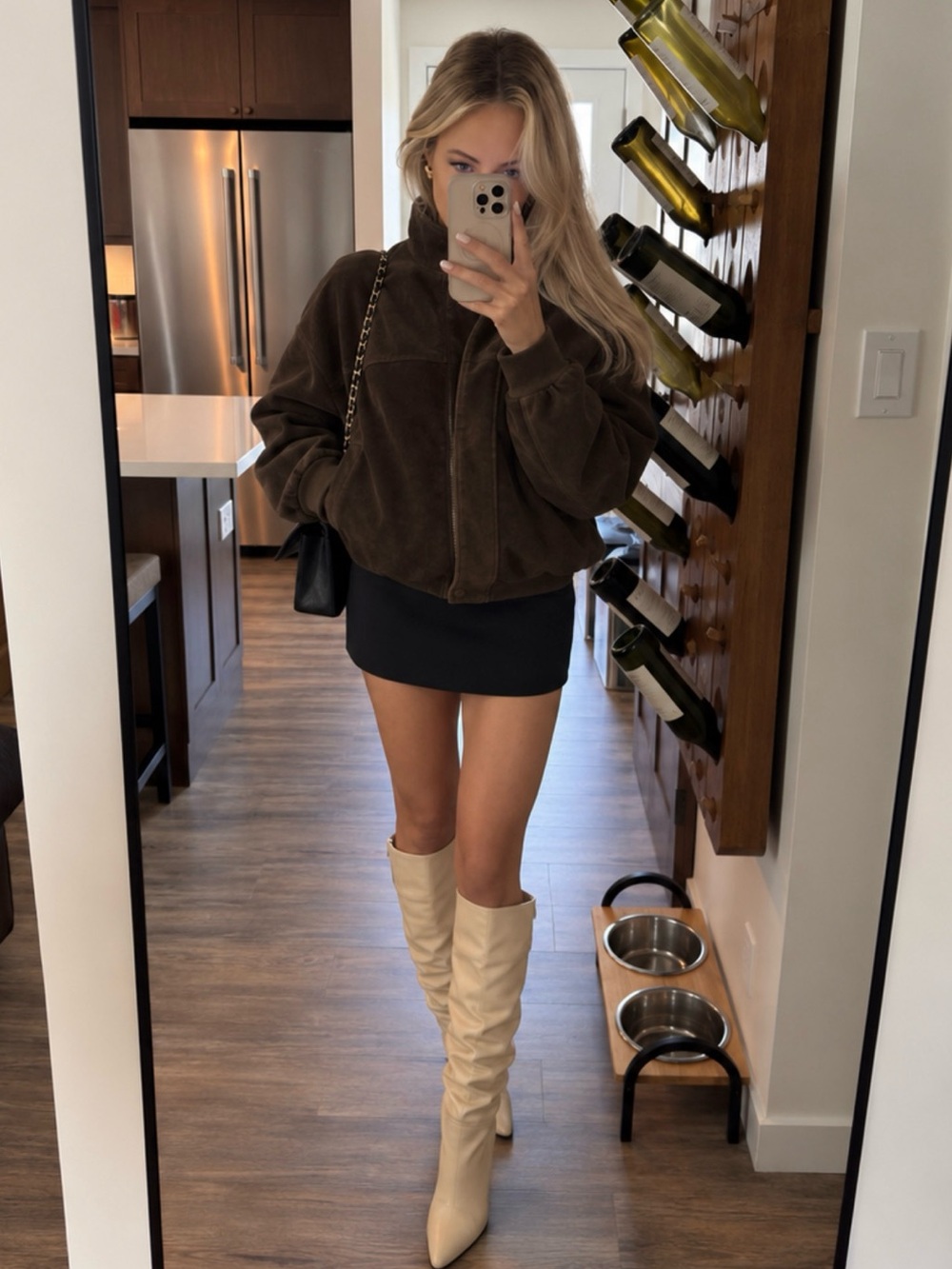 Jimmy Choo Hart Women’s Knee-High Cream Slouch Boots